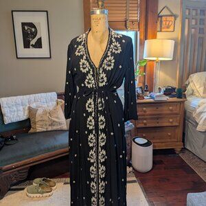 Free People boho black maxi dress